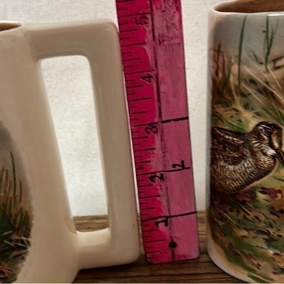 Set of (2)‎ vintage wild game birds mugs. Hand made 1976. Square full handle - Picture 7 of 11